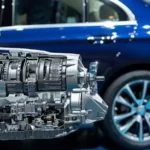 Двигун на тлі легкового автомобіля