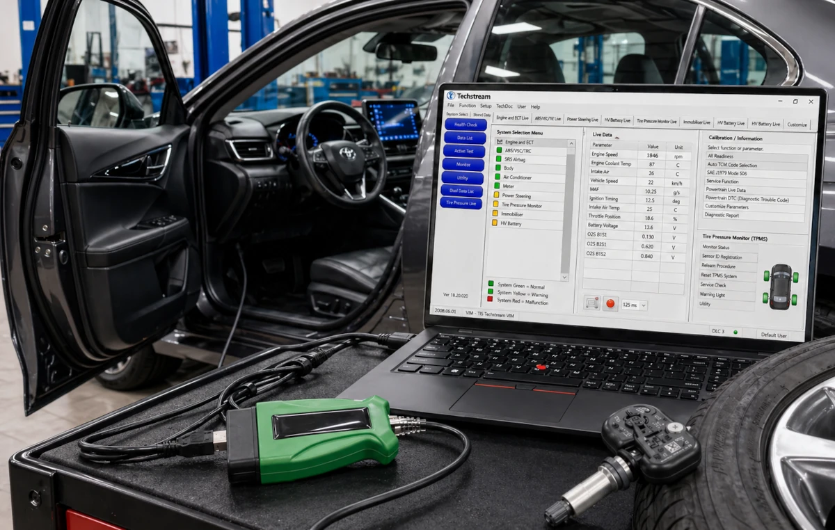 Настройка системы TPMS Toyota со сканером Mongoose MFC и программой Techstream