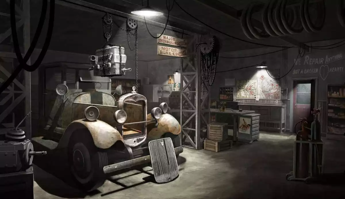 Ретроавтомобіль на технічному обслуговуванні